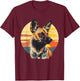 African Wild Dog With A Sunset T-Shirt - T-Shirt | Maroon