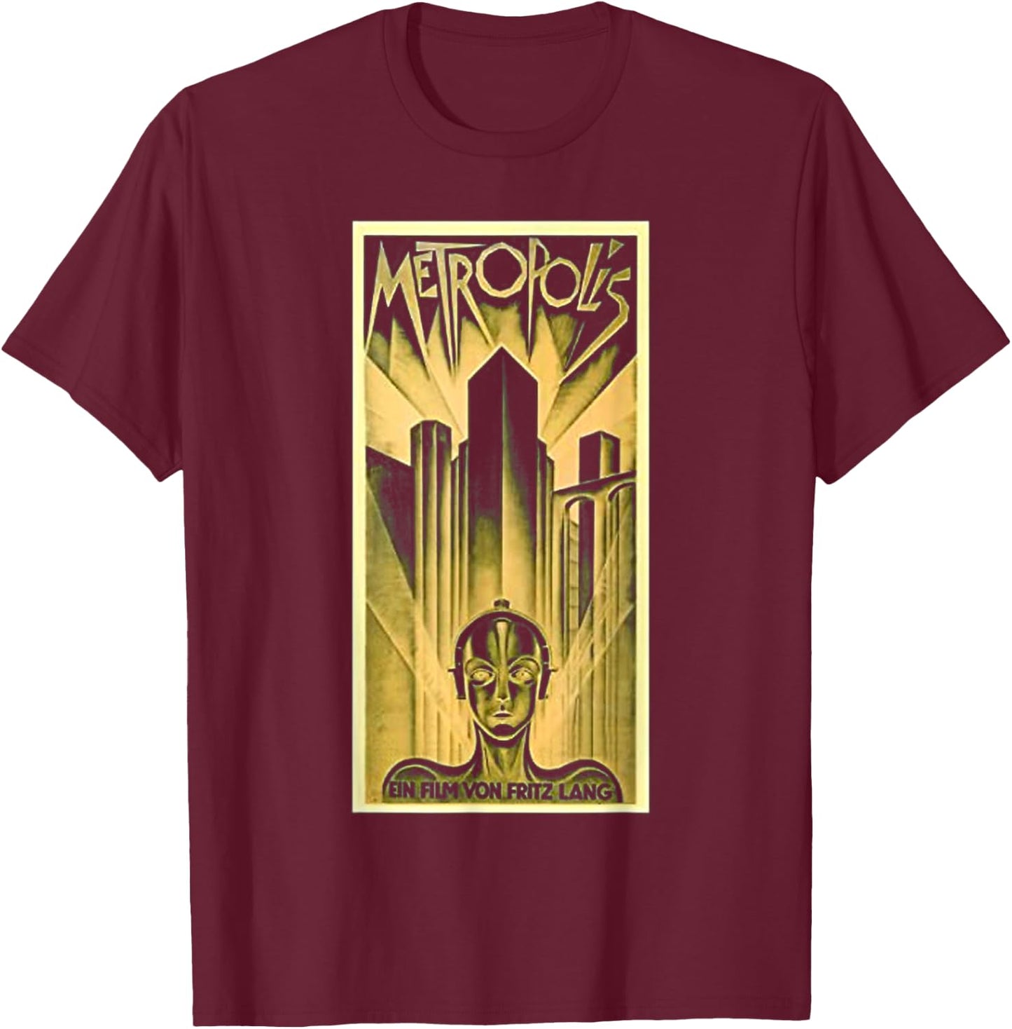 METROPOLIS Silent Movie Classic Science Fiction Poster T-Shirt - T-Shirt | Maroon