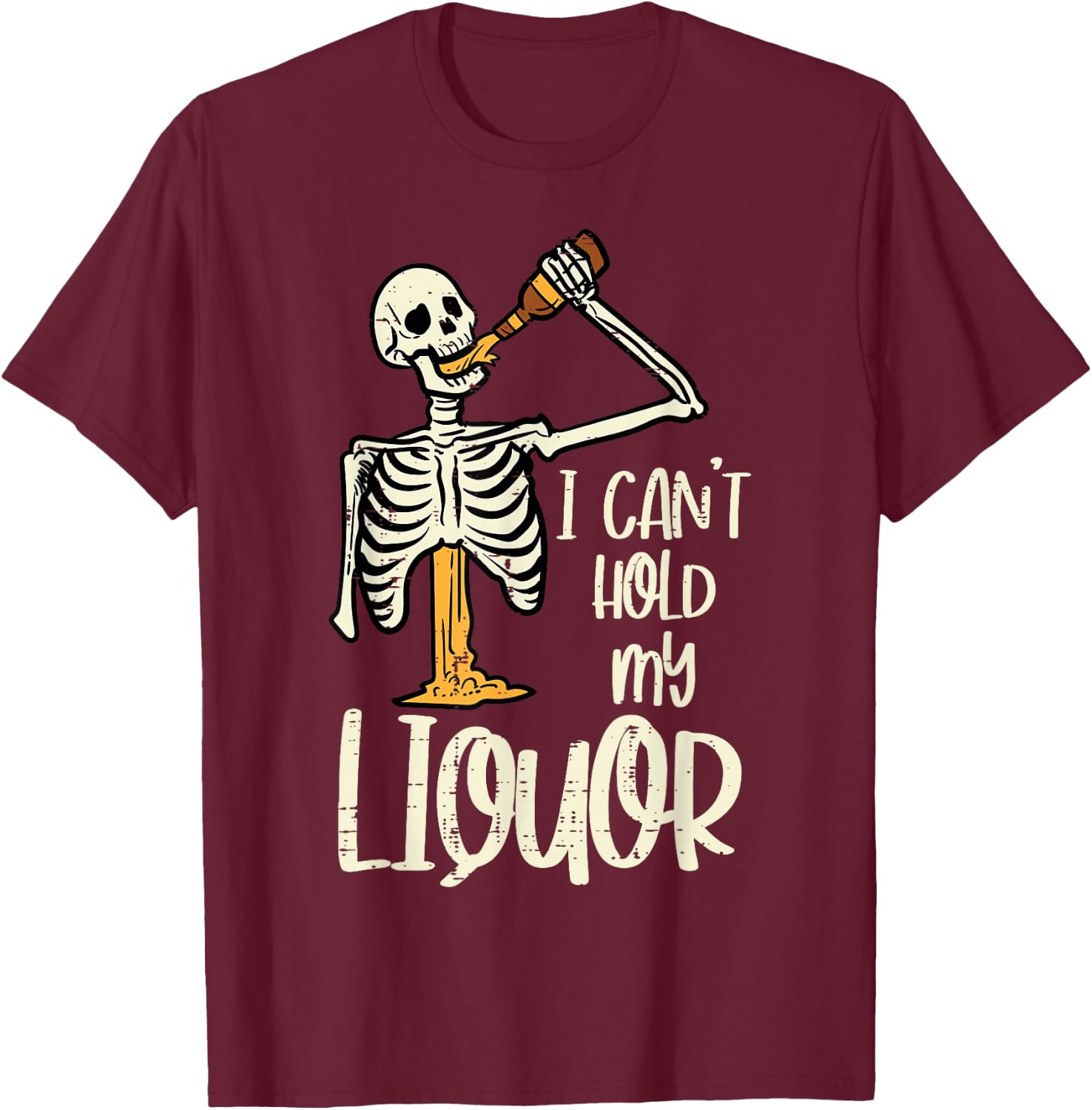 Halloween Cant Hold My Skeleton Funny Costume Dad Men Women T-Shirt - T-Shirt | Maroon
