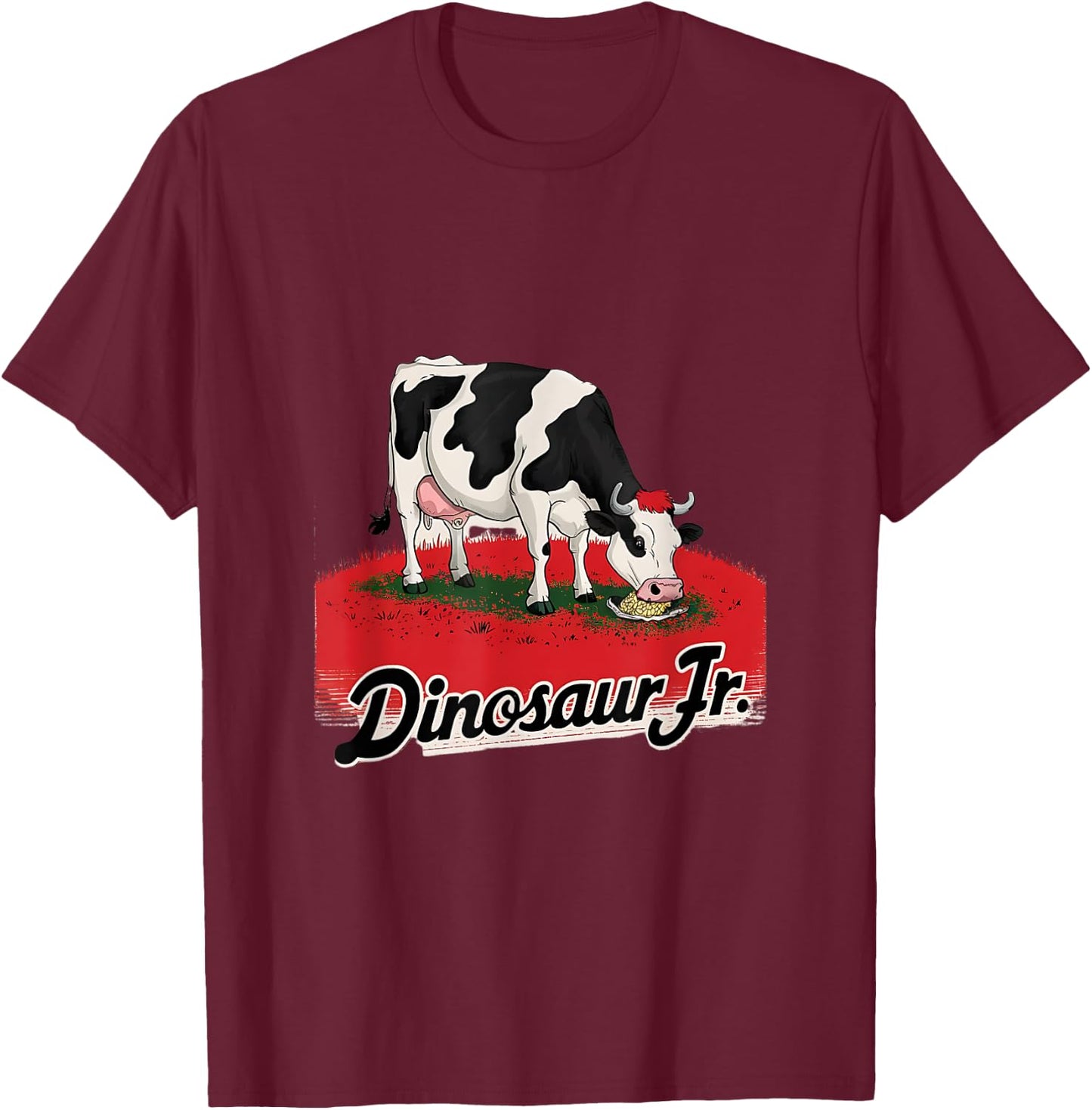 Dinosaur Jr. Funny Cow T-Shirt - T-Shirt | Maroon