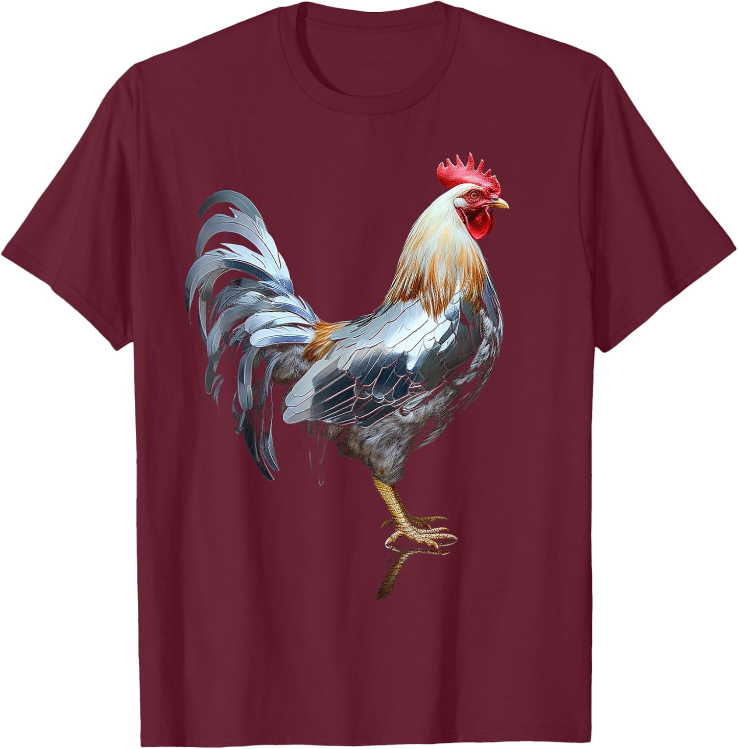 Chicken Animal Zoo Artwork Chicken T-Shirt - T-Shirt | Maroon