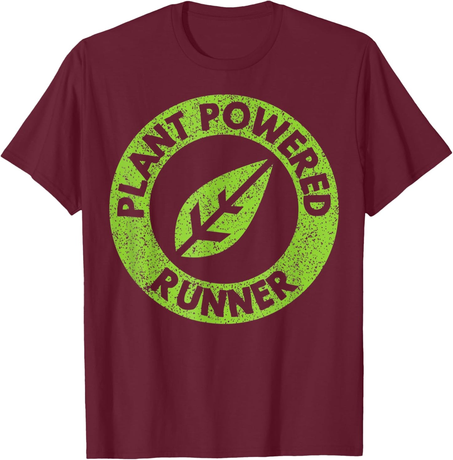 Plant Powered Runner Vegan Trail Ultra Marathon T-Shirt - T-Shirt | Maroon