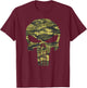 Marvel The Punisher Camo Skull Symbol T-Shirt - T-Shirt | Maroon