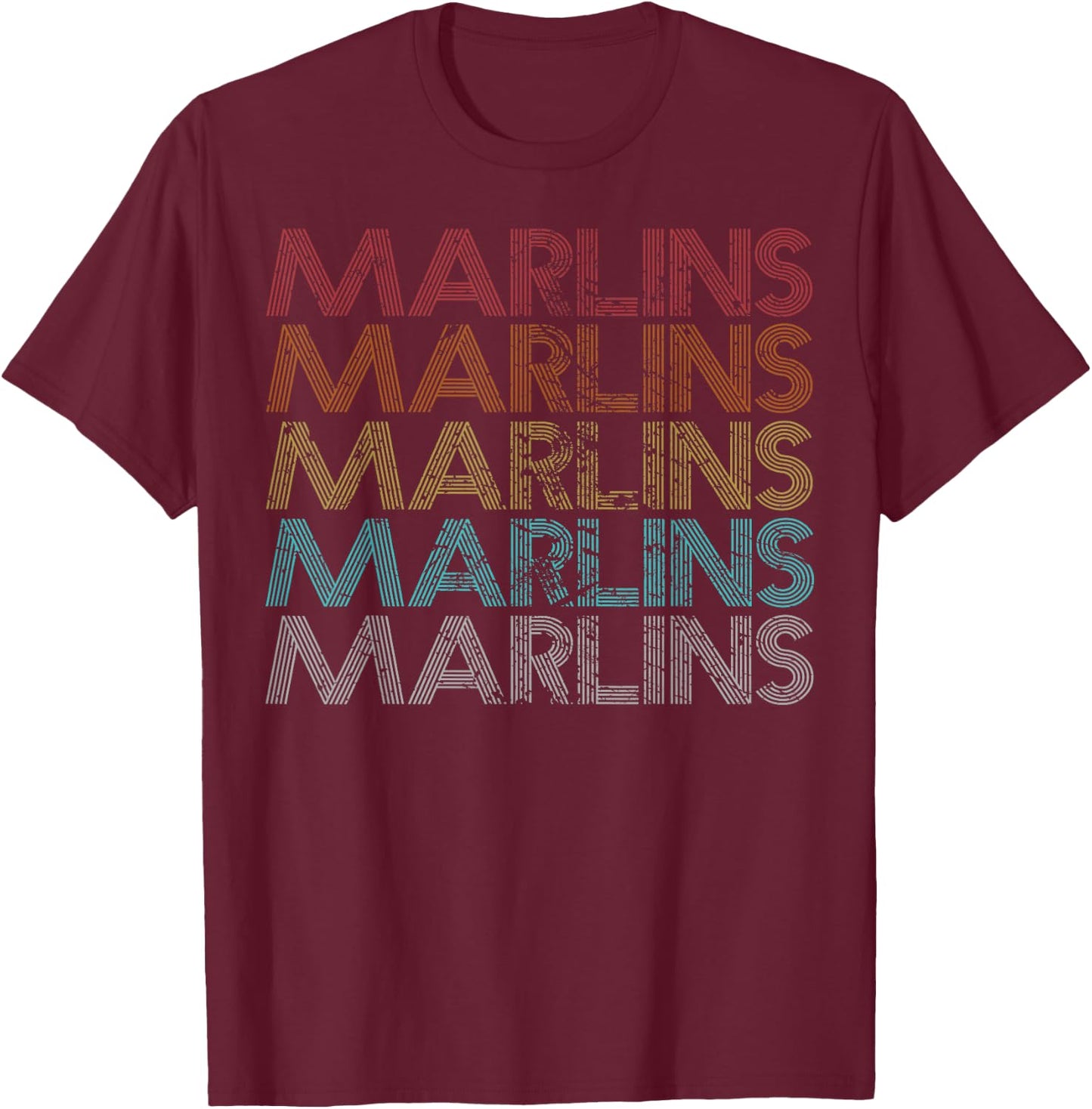 Retro Vintage Marlins T-Shirt - T-Shirt | Maroon