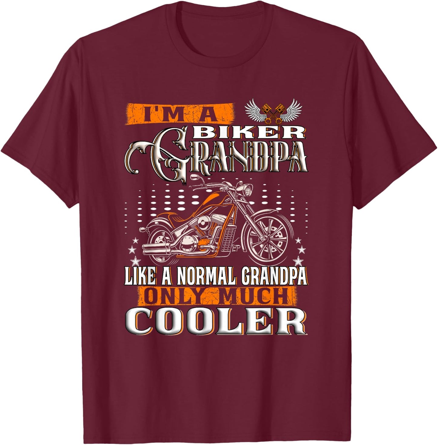 Gentlemen Funny - I'm a Biker Grandpa saying motorcycle T-Shirt - T-Shirt | Maroon