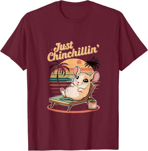 Just Chinchillin - Funny Chinchilla Lovers T-Shirt - T-Shirt | Maroon