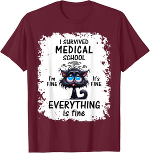 I Survived Medical School Graduation 2025 T-Shirt - T-Shirt | Maroon