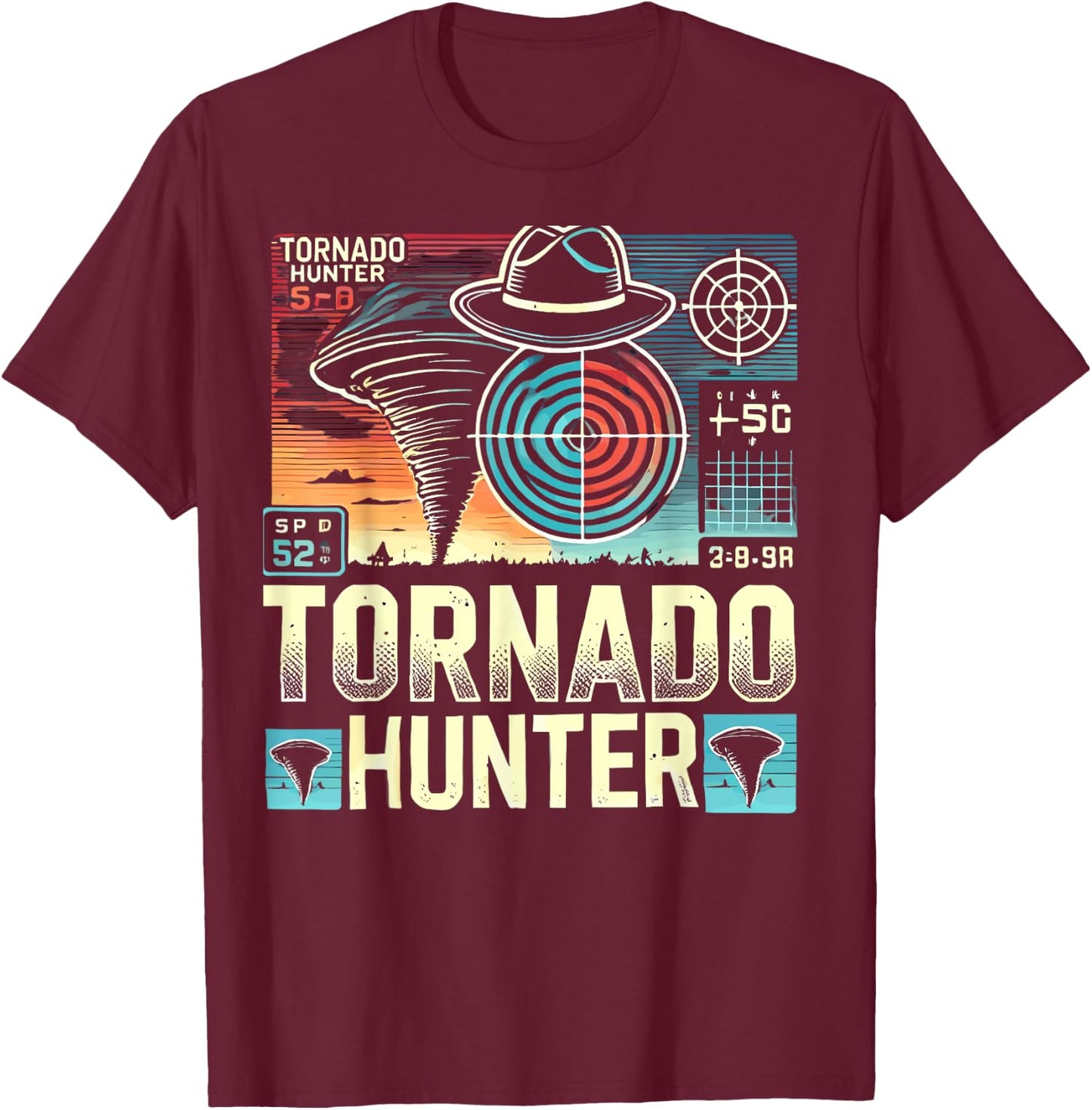 Tornado Costume Tornado Chasers Storm Hunter Storm Tornado T-Shirt - T-Shirt | Maroon