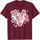 Cute Pig With Flowers I Pig T-Shirt - T-Shirt | Maroon