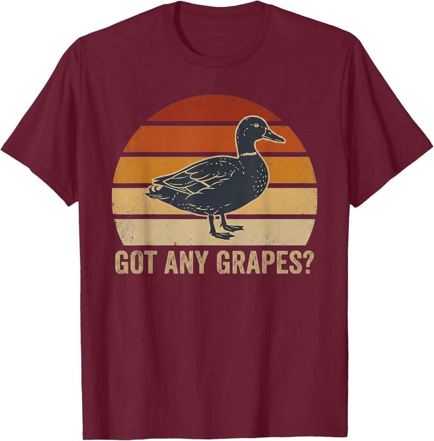 Got Any Grapes Funny Duck Lemonade Stand Retro Sunset T-Shirt - T-Shirt | Maroon