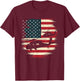 Helicopter USA Vintage Flag American T-Shirt - T-Shirt | Maroon
