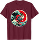 Great Wave Kanagawa Goat Surfing T-Shirt - T-Shirt | Maroon