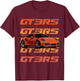 CLICK FOR MORE GT3RS GT3RS , Adult, , Short Sleeve, Black, Small, Retro, Polyester, Machine Wash, , Classic Fit, Distressed Design, Color-Variant Fabric T-Shirt - T-Shirt | Maroon