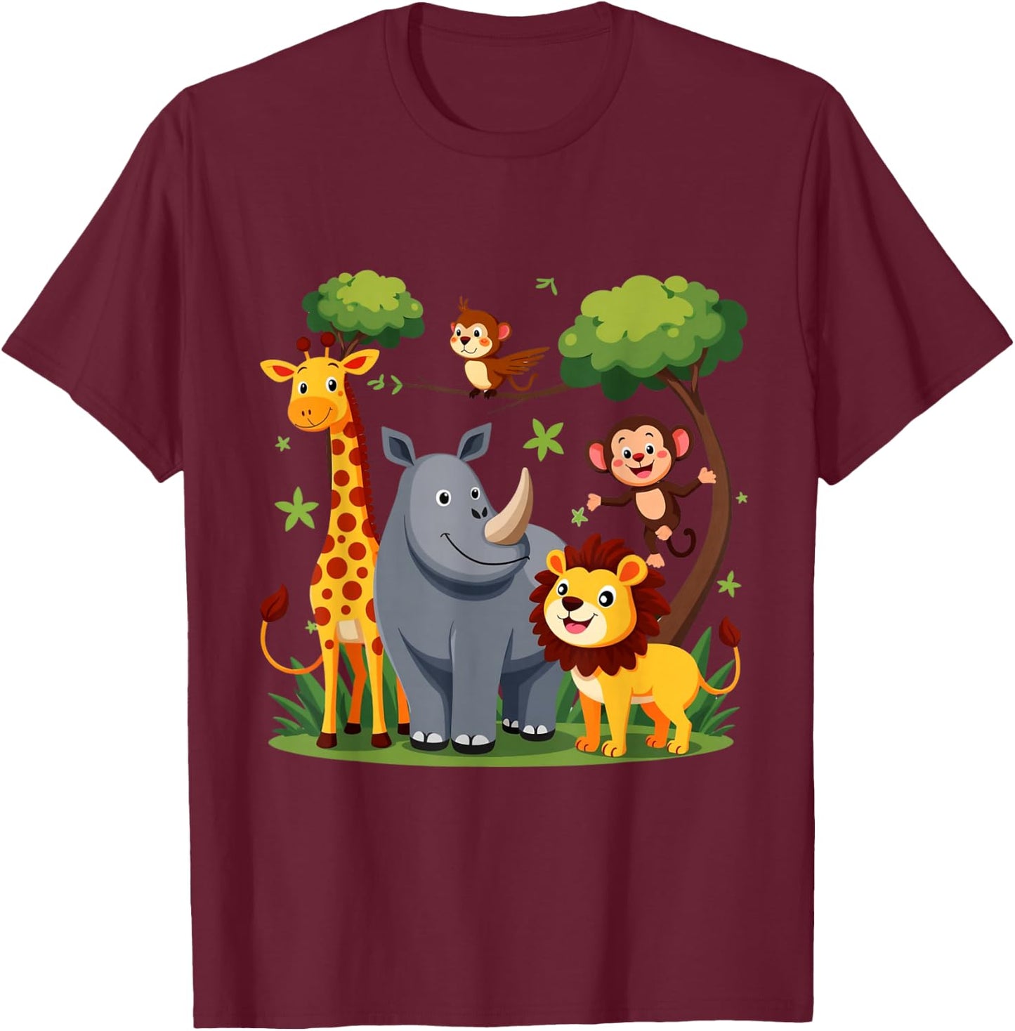 Forest Animals Jungle Animal Idea for Kids & Animal Themed T-Shirt - T-Shirt | Maroon
