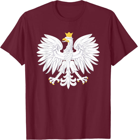 Polish Eagle Poland Coat of Arms Polska T-Shirt - T-Shirt | Maroon