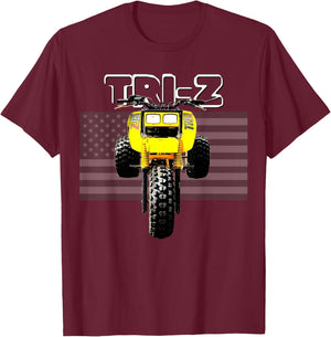 Tri Z Vintage Three Wheeler 3 Wheeler ATC ATV T-Shirt - T-Shirt | Maroon
