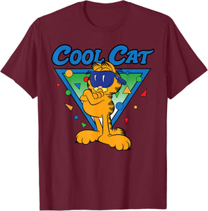 Garfield Cool Cat T-Shirt - T-Shirt | Maroon