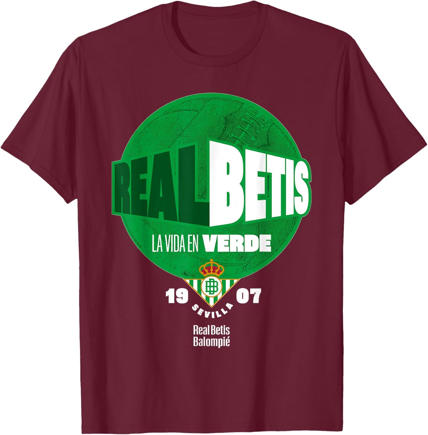 Real Betis sports exclusive collection. T-Shirt - T-Shirt | Maroon