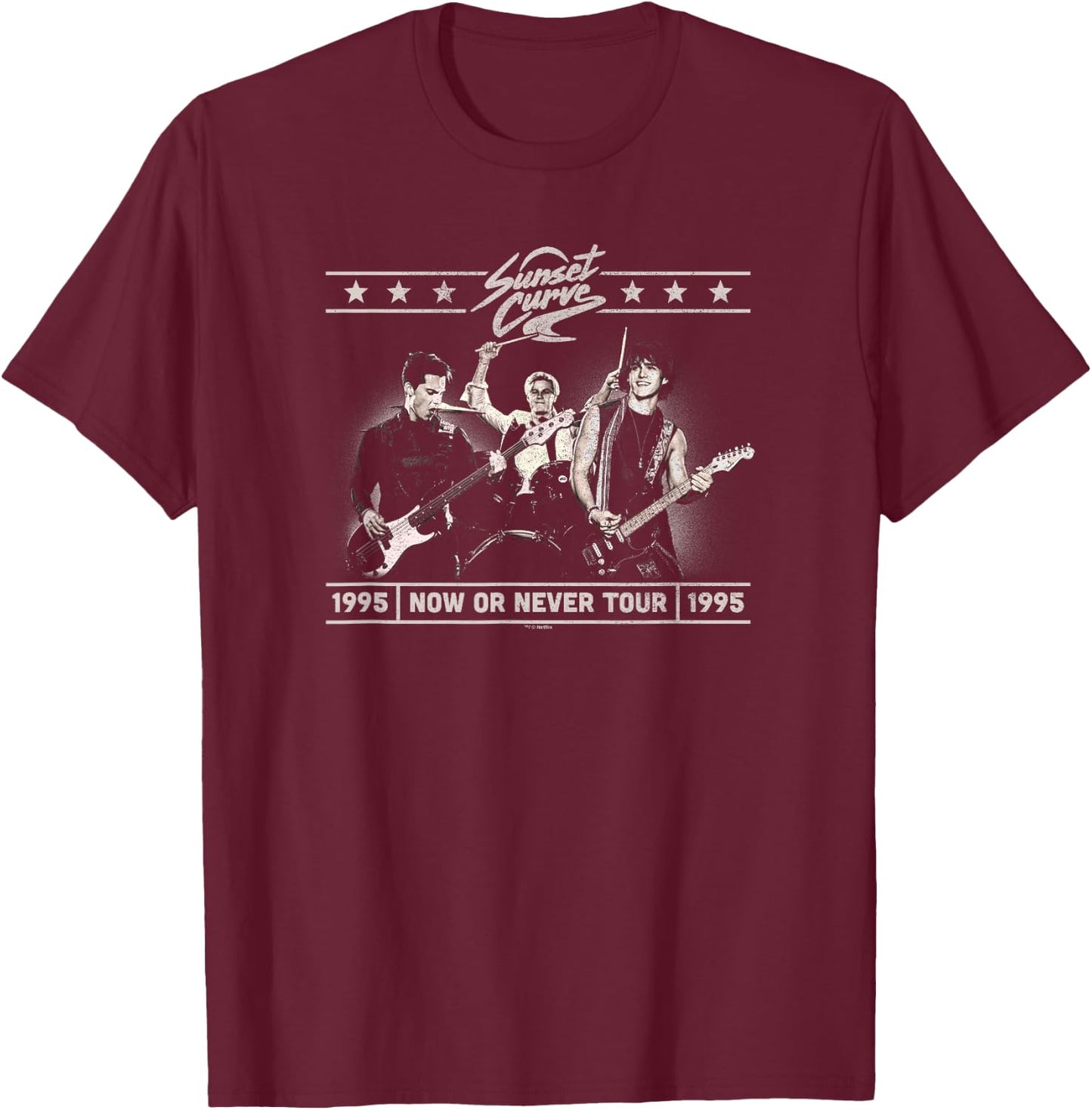 Julie And The Phantoms Now Or Never Tour Group Poster T-Shirt - T-Shirt | Maroon