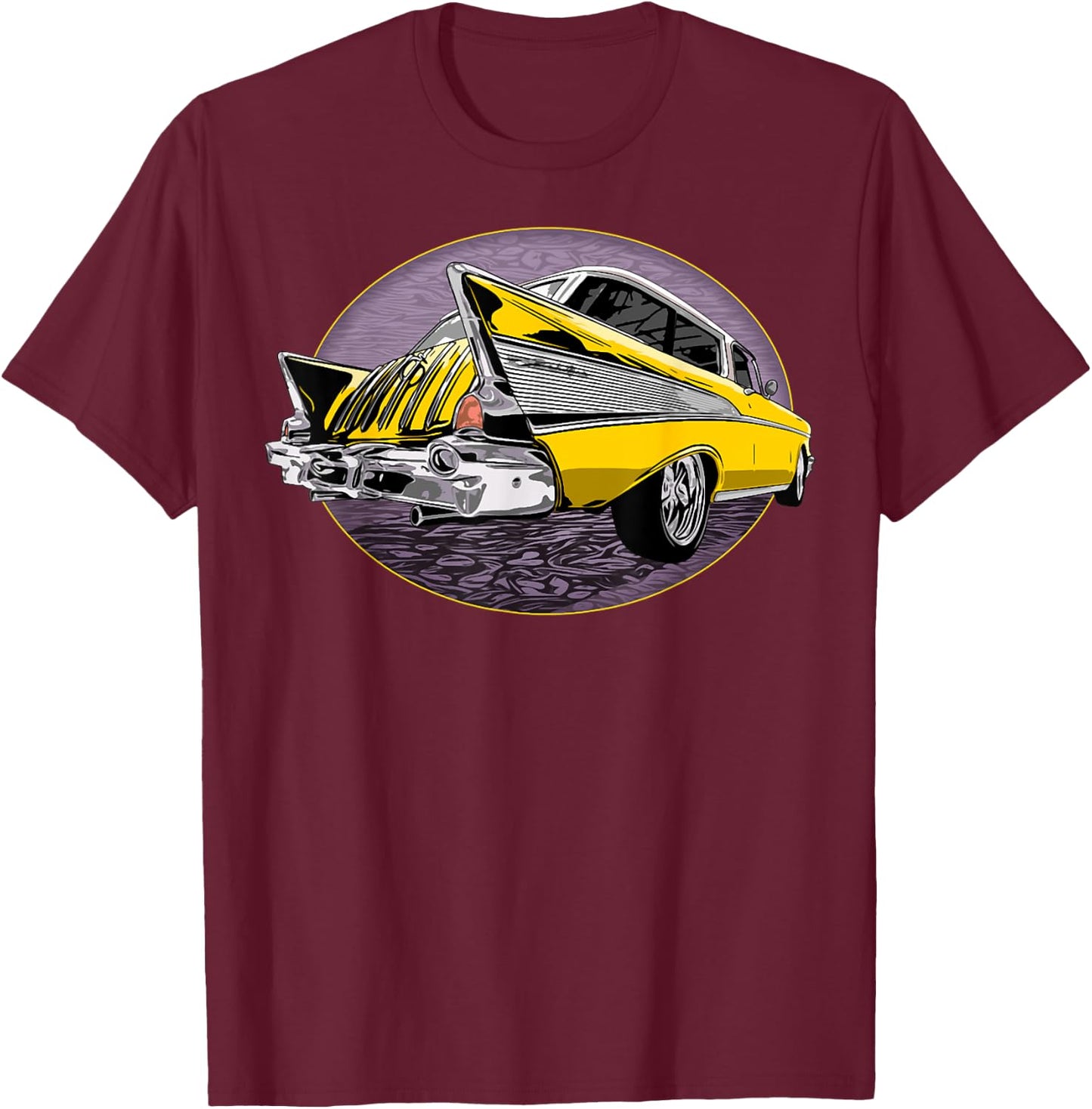 57 Chevys Truck Yellow Vintage Cars T-Shirt - T-Shirt | Maroon