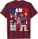 France Flag Outfit Idea For Kids French Flag & Lavender T-Shirt - T-Shirt | Maroon