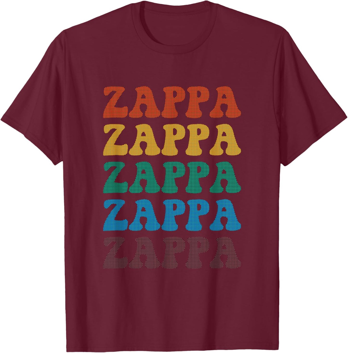 Halftone Zappa T-Shirt - T-Shirt | Maroon