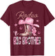 Rodeo Big Brother Pink Boots Coquette CowGirl Birthday Party T-Shirt - T-Shirt | Maroon