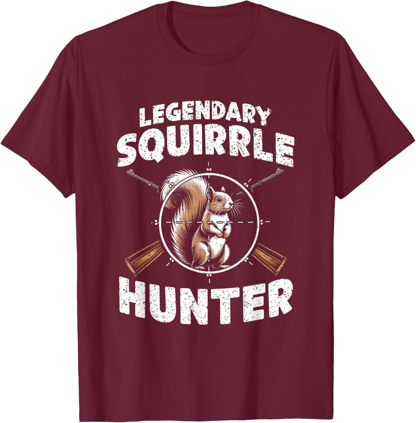 Legendary Squirrel Hunter Hunting For Boys Kids Youth Men T-Shirt - T-Shirt | Maroon