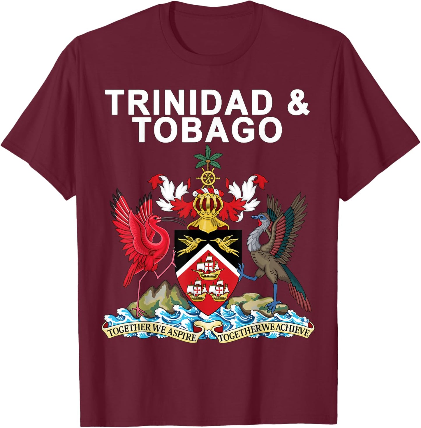 Trinidad and Tobago Crest T-Shirt - T-Shirt | Maroon