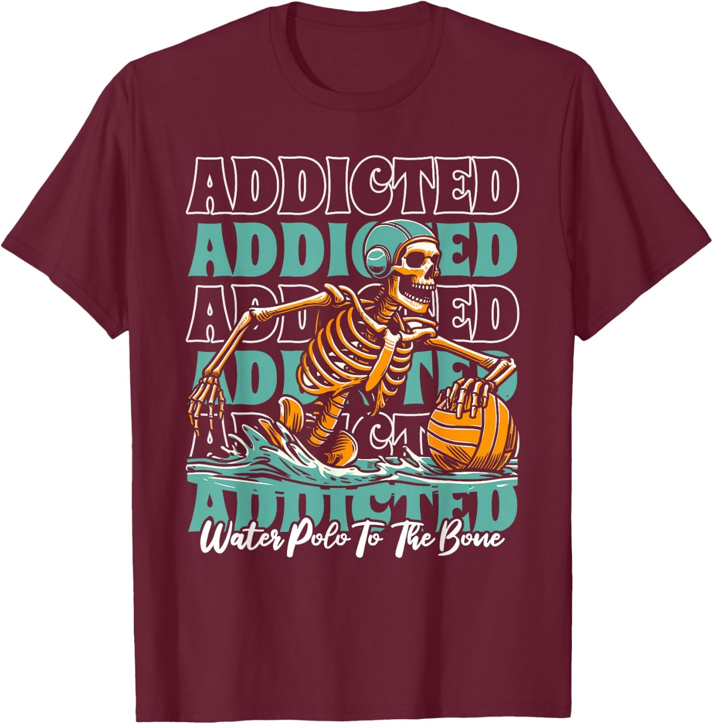 Player Skeleton - Waterpolo Sport Water Polo T-Shirt - T-Shirt | Maroon