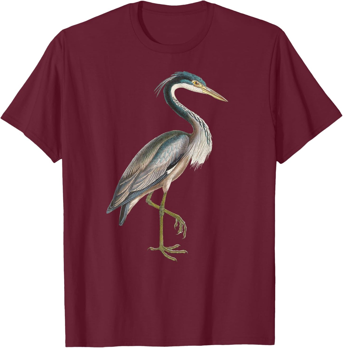 Heron Shirt Water Bird Lover Blue Heron coastal birds T-Shirt - T-Shirt | Maroon