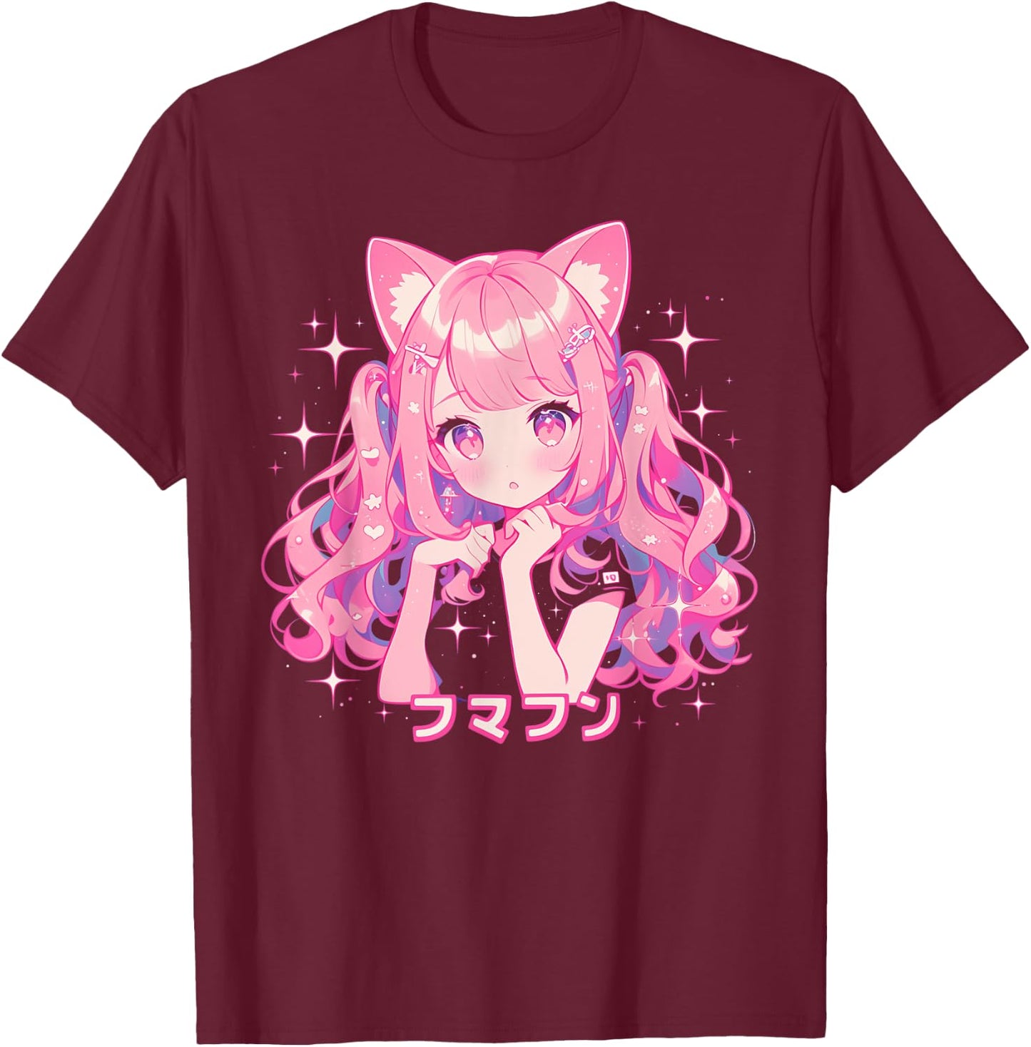 Goth Grunge Demon Anime Girl Waifu Horror Alt Aesthetic T-Shirt - T-Shirt | Maroon