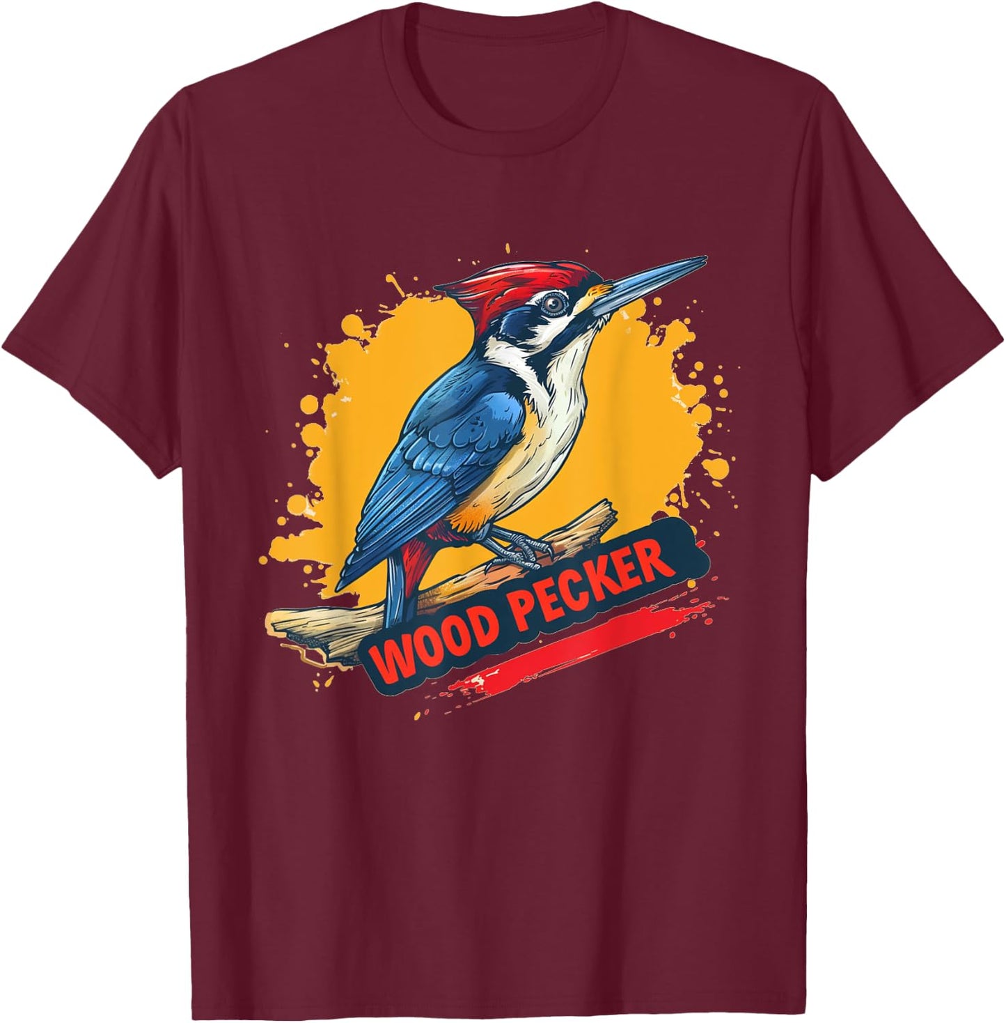 Pretty Woodpecker Bird Costume for Man and Woman T-Shirt - T-Shirt | Maroon