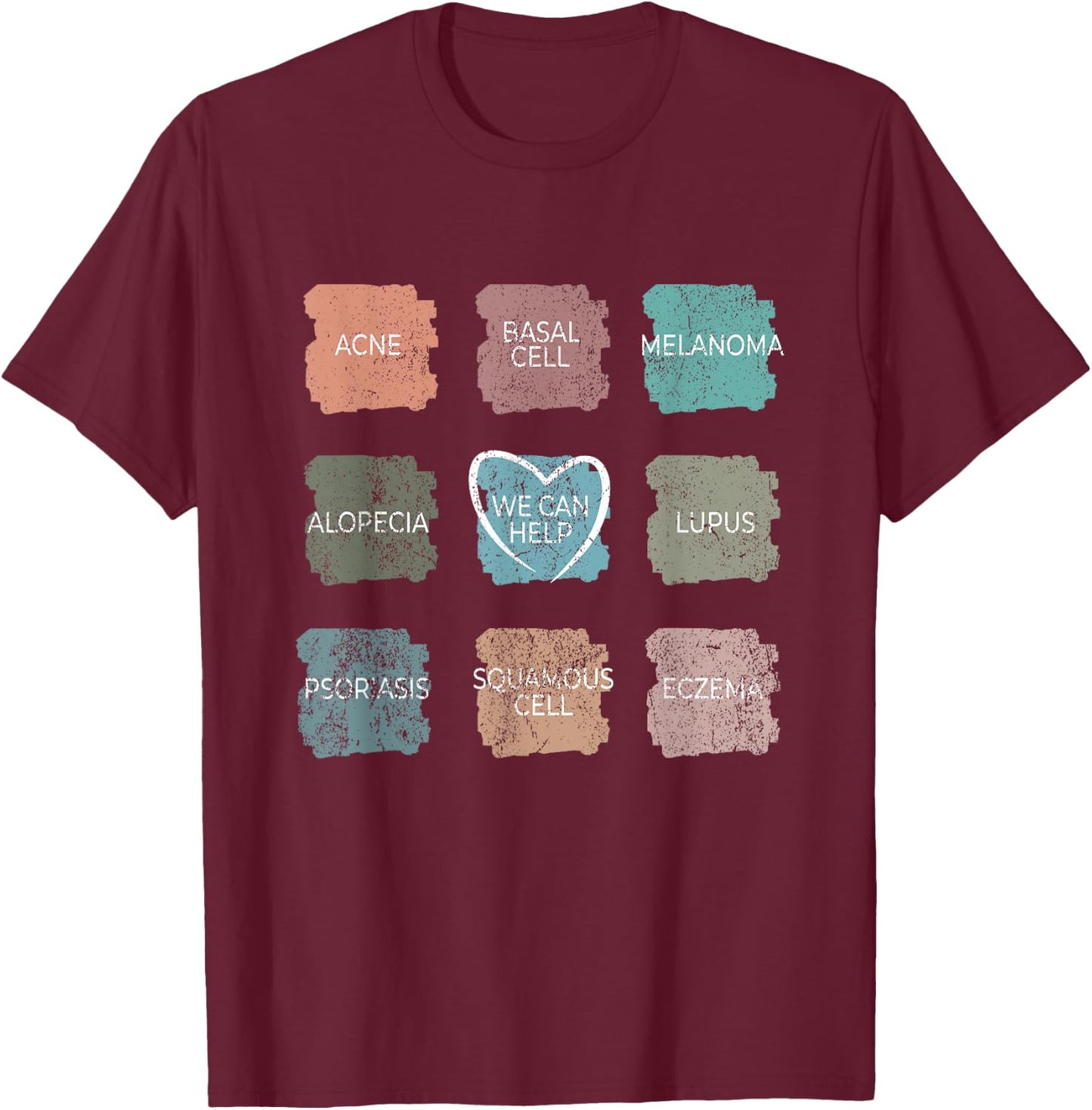 Vintage Dermatology Nurse - We Can Help Derm Dermatologist T-Shirt - T-Shirt | Maroon