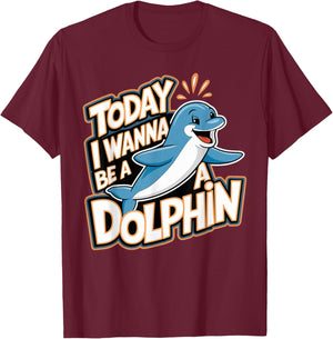 Dolphin Marine Animal Lovers Fun Sea Theme Party Ocean T-Shirt - T-Shirt | Maroon