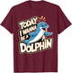 Dolphin Marine Animal Lovers Fun Sea Theme Party Ocean T-Shirt - T-Shirt | Maroon