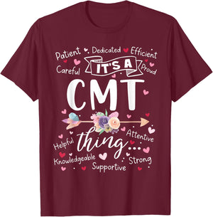 CMT Certified Medication Technician Squad Team Mother's Day T-Shirt - T-Shirt | Maroon