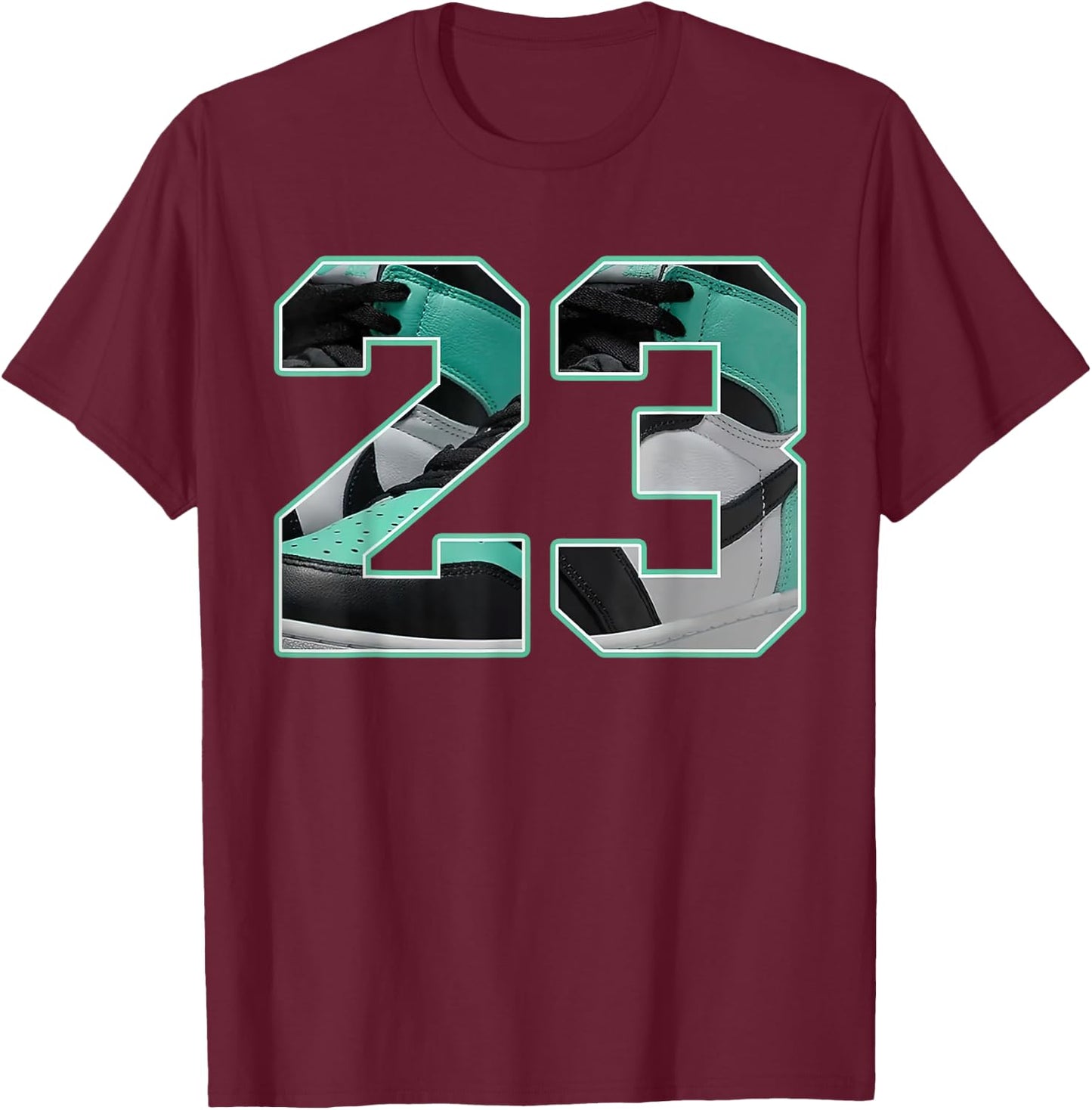 Number 23 Black Green Glow 3s Loser Lover Matching T-Shirt - T-Shirt | Maroon