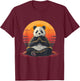 Meditation Bear Zen Buddha Hindu Buddhist Sunset Yoga T-Shirt - T-Shirt | Maroon