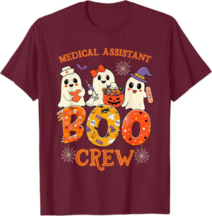 Medical Assistant Boo Crew Funny Halloween Spooky Costume T-Shirt - T-Shirt | Maroon