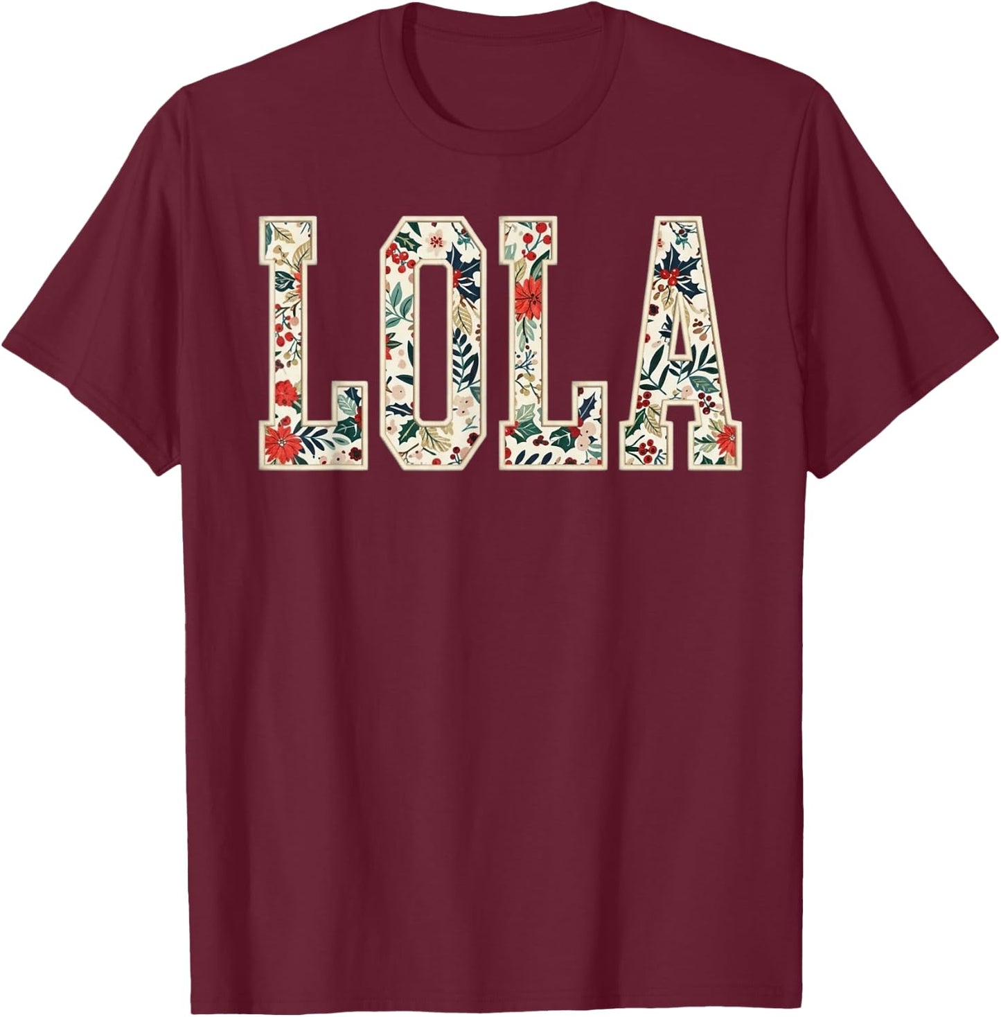 Lola Floral Flower Pinay Filipino Philippines Grandma Lola T-Shirt - T-Shirt | Maroon