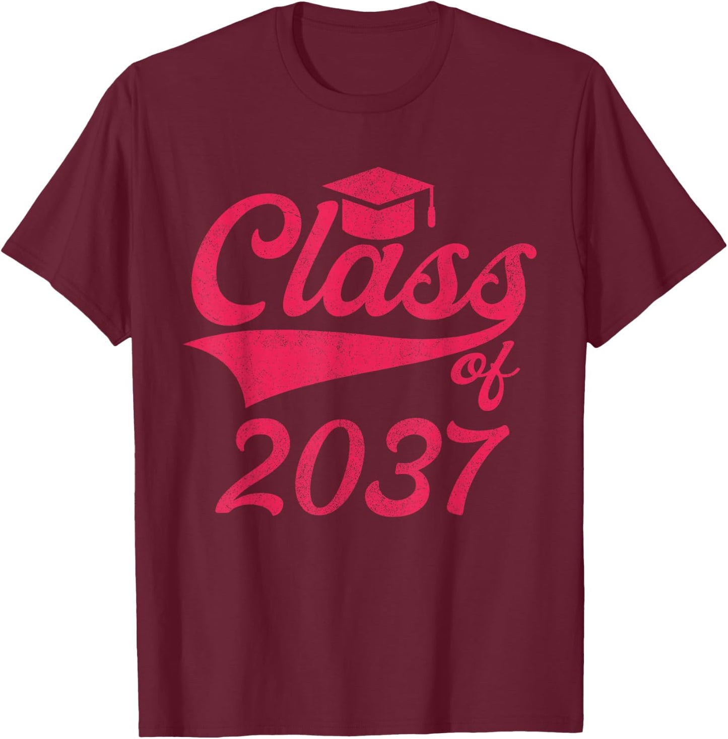 Class Of 2037 Grow With Me Shirt, Class Of 2037 Graduation T-Shirt - T-Shirt | Maroon