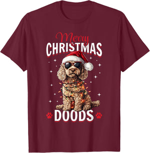Goldendoodle Christmas Dog Breed Merry Christmas Doods T-Shirt - T-Shirt | Maroon