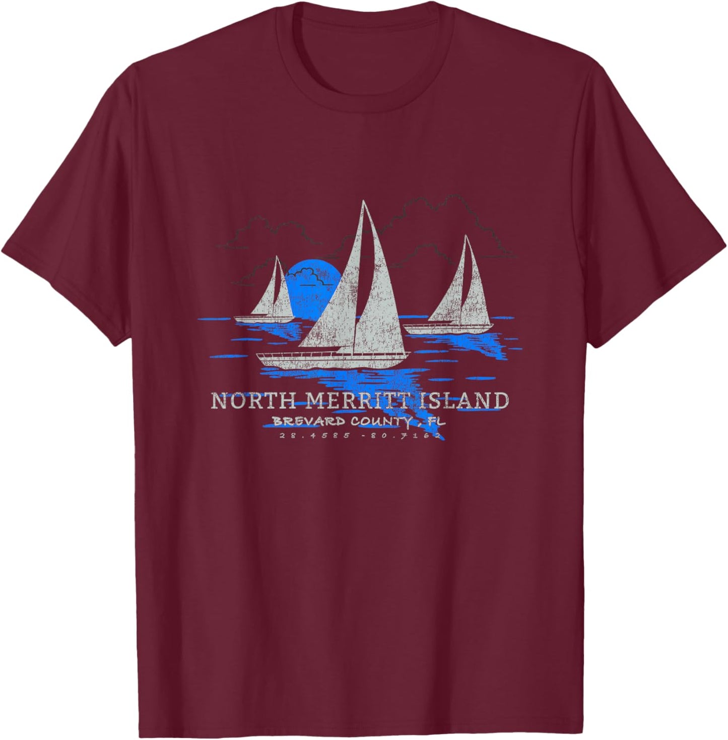 North Merritt Island Yachting Souvenir North Merritt Island T-Shirt - T-Shirt | Maroon