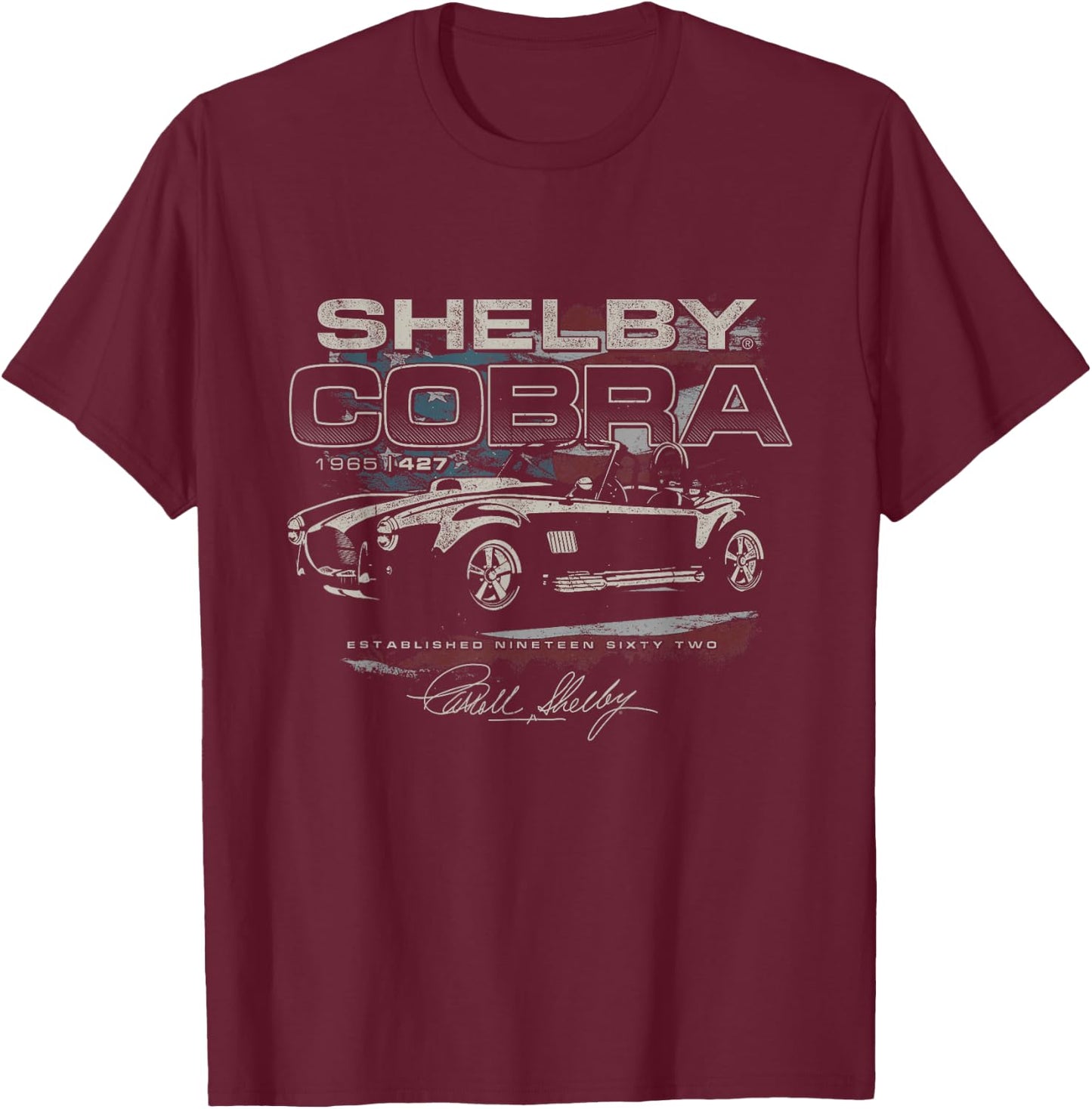 Shelby Cobra 1965 Est 1962 T-Shirt - T-Shirt | Maroon