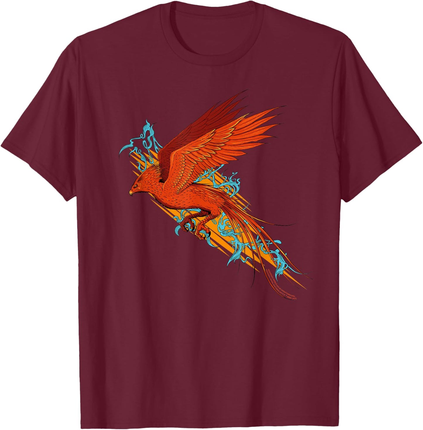 Harry Potter Fawkes the Phoenix in Flight T-Shirt - T-Shirt | Maroon