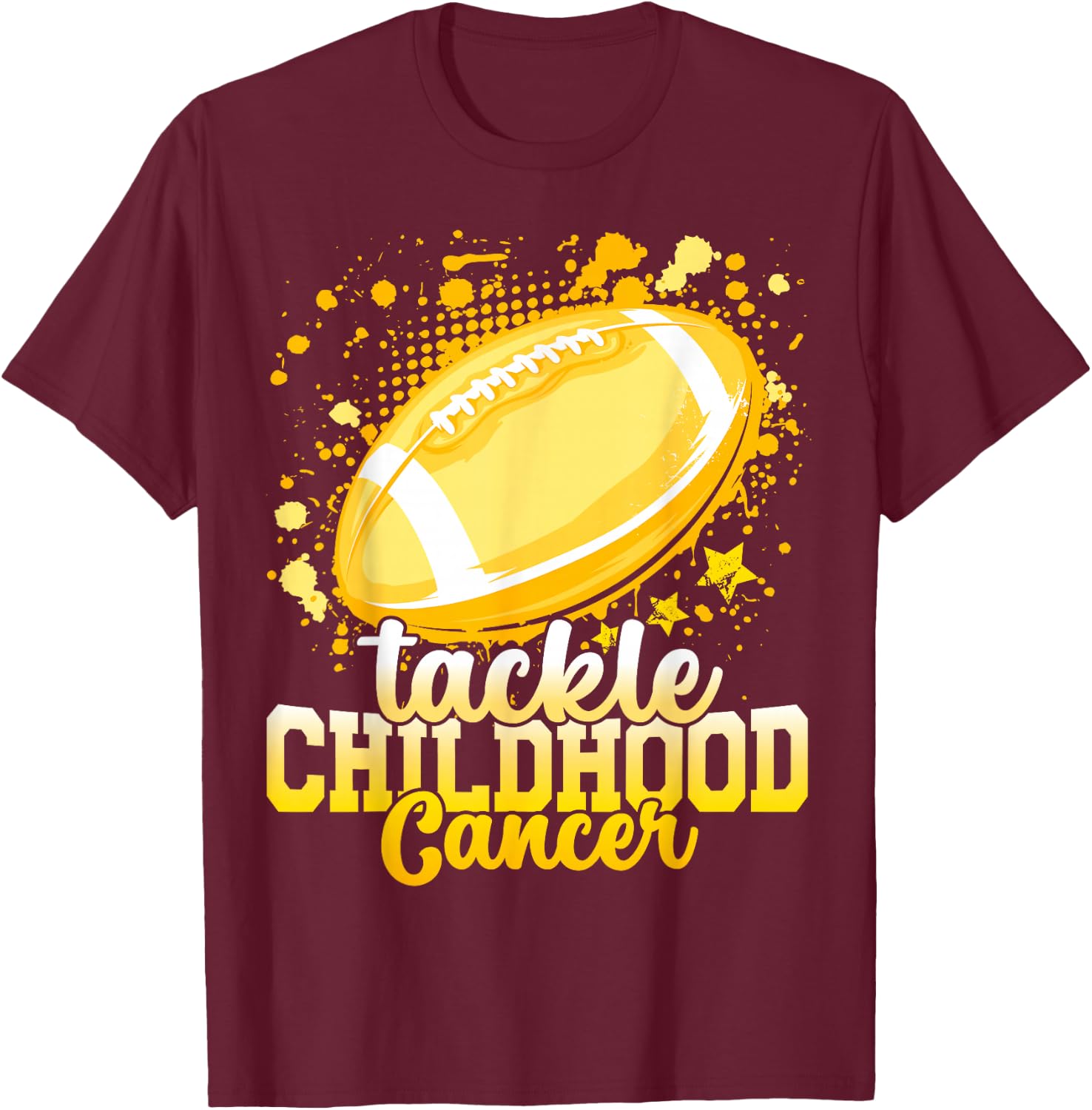 Tackle Childhood cancer football childhood cancer awareness T-Shirt - T-Shirt | Maroon