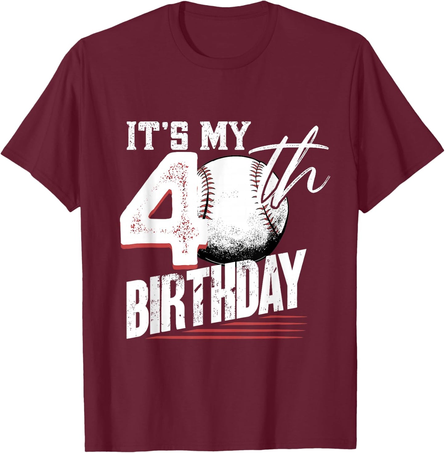 40 Years Old Vintage Baseball 40th Birthday T-Shirt - T-Shirt | Maroon