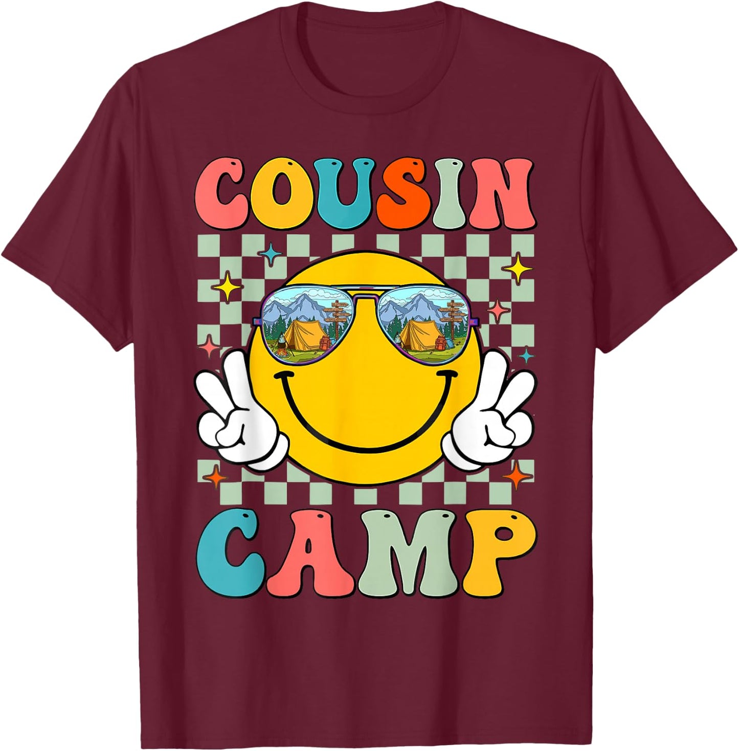 Cousin Camp Summer Travel Family Camping Vacation T-Shirt - T-Shirt | Maroon