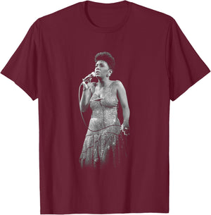 Anita Baker Live B&W By Stephen Wright T-Shirt - T-Shirt | Maroon